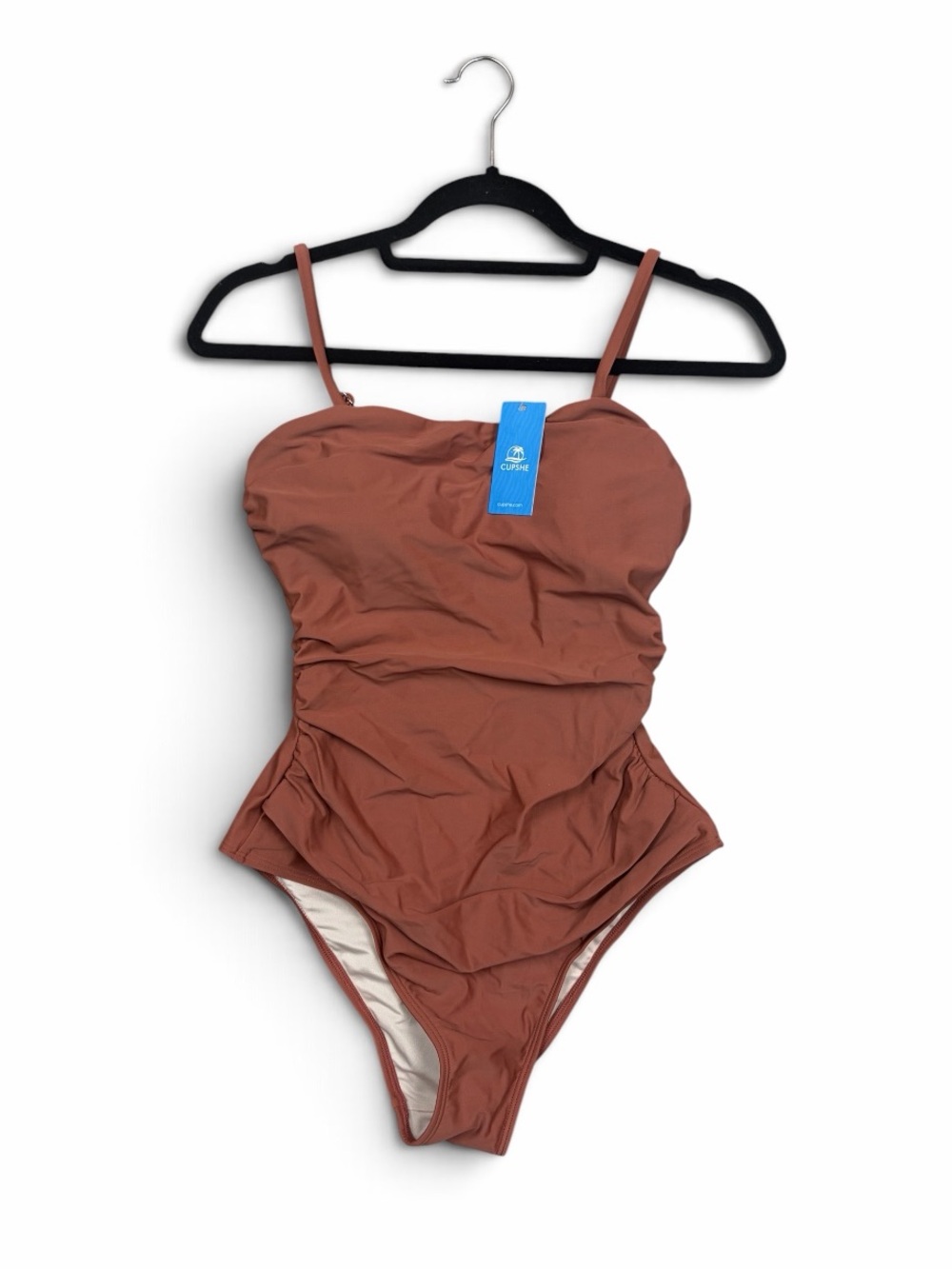 One-Piece Women’s Swim — Rust pink color